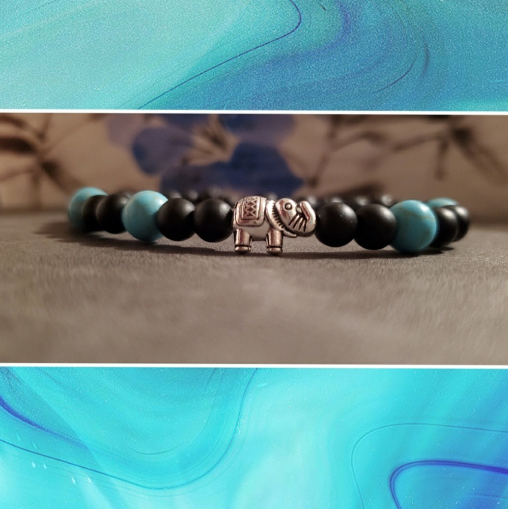 Turquoise and black bracelet